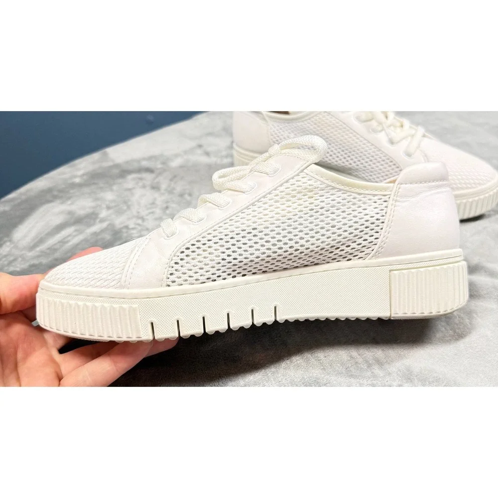 Naturalizer Soul Womens 10M Sneakers White Mesh Lace Up Platform Casual Shoes